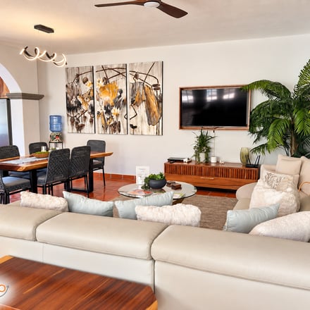 Casa del Cielo open plan living room
